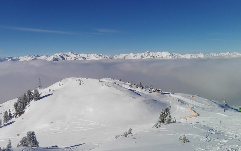 Schifahrer-Aussicht